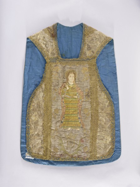 Chasuble, Madonna and Child, St. Bridget 1303–1373, Slepowron coat of arms, coats of arms,
