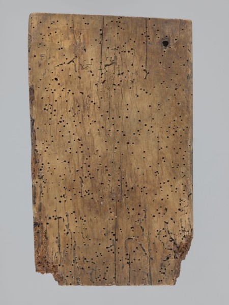 A single-sided gingerbread mold of rectangular shape with the image of a male figure in a richly