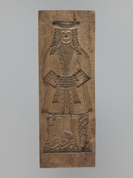 One-sided gingerbread mould with the image of a bachelor;, Rectangular mould showing a male figure