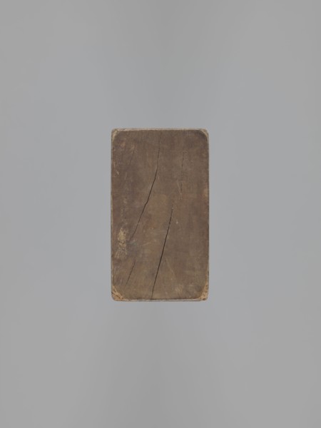 Double-sided gingerbread mould. Obverse: female figure in a long, patterned, richly decorated