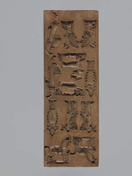 Double-sided gingerbread mould, maker signed Glauer woodcarver or gingerbread maker, dated j.1827.