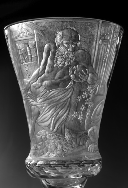 Chalice, glass, 1736–1744. Naliboki, Belarus Grand Duchy of Lithuania. Height 17.2 cm; width 7.7 cm