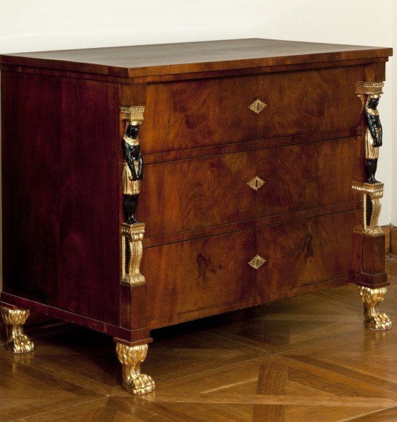 Chest of Drawers, Weiss, Jan Bogumil fl. ca. 1810–1830 carpenter, author; animal paws; Egyptians;