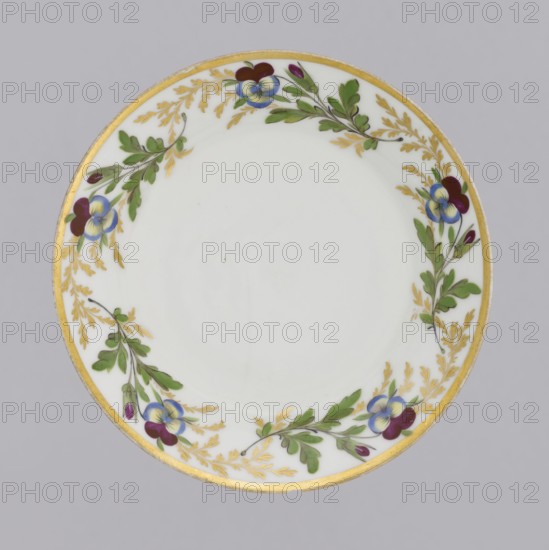 Saucer with floral decoration, Korzec Porcelain and Faience Manufactory; 1790–1832. Conical saucer