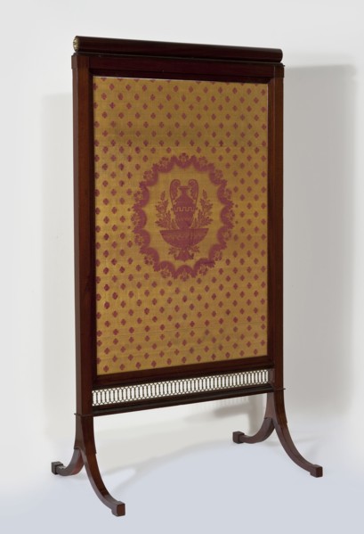 Fireplace screen, origin unknown, Empire style, wattle ornament, plant decoration, rosette