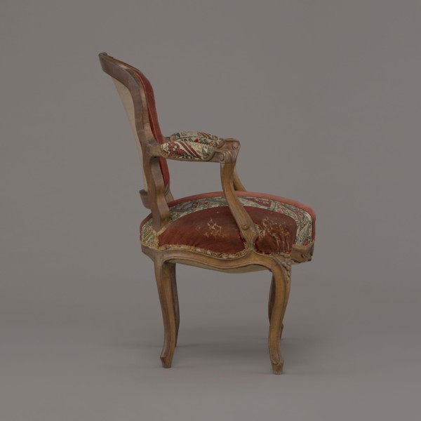 Armchair, rococo, flowers, geometric ornament, ca. 1760, France, piece of furniture seating piece,