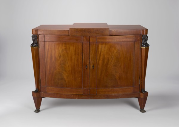 Cabinet, Empire style, mahogany veneered and polished, 1815–1825, Warsaw, one-piece cabinet with