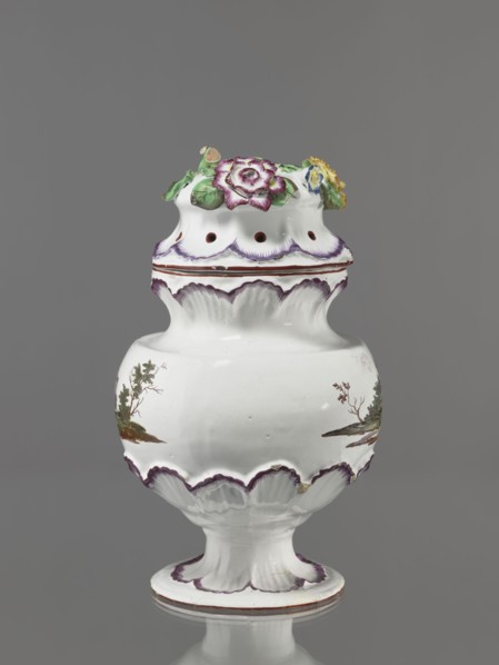 Pot-pourri vase with lid by Johann Georg Buchwald Cologne; 1769–1771. Porcelain vessel with a