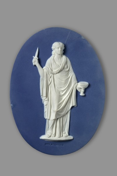 Plaque with Melpomene, Etruria Factory; Flaxman the Younger, John after; Wedgwood, Josiah;