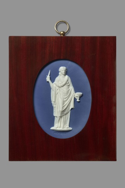Plaque with Melpomene, Etruria Factory Staffordshire; pottery factory; 1769–1950. Flaxman the
