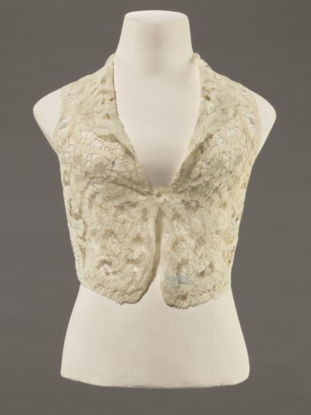 Bodice, lace, provenance, bodice; women's clothing; fashion. Pattern of rosettes connected by large