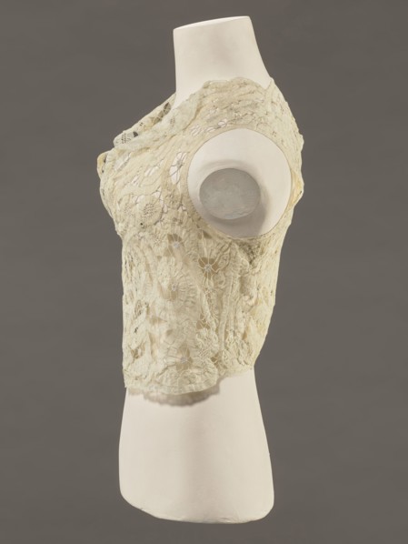 Bodice, lace, bodices, women's clothing, fashion. Pattern of rosettes connected by large spiders