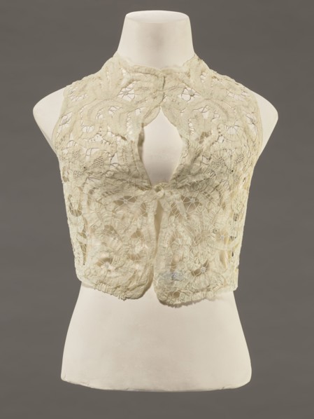Bodice, lace, bodices, women's clothing, fashion. In a pattern of rosettes connected by large