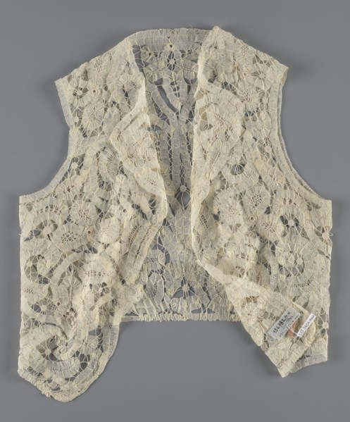 Bodice, lace, provenance, bodice for women's clothing; In a pattern of rosettes connected by large
