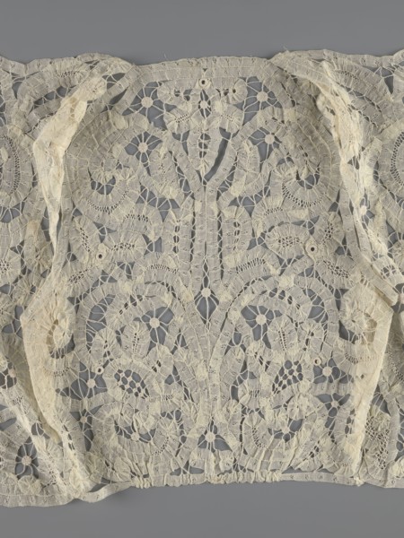 Bodice, lace, provenance unknown, bodices, women's clothing, fashion. In a pattern of rosettes