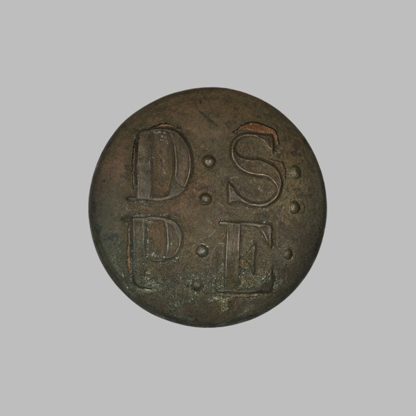 Uniform button, Münchheimer, Ludwika fl. ca 1870–1900 maker, monograms. Round slightly convex