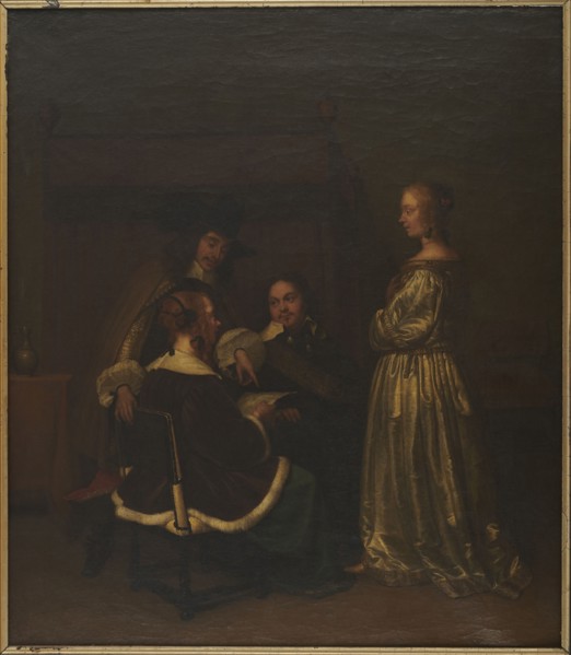 Reading a letter, Borch, Gerard ter, II 1617-1681 painter workshop, interiors, genre scenes, Dutch