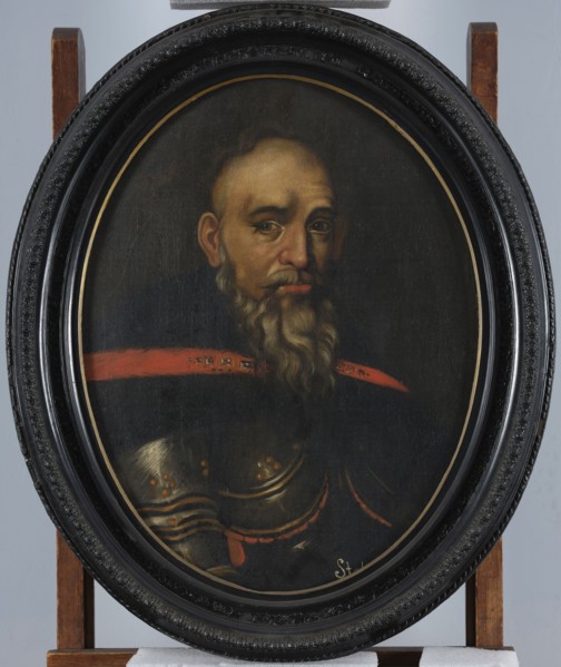 Portrait of Stefan Czarniecki 1599–1666, Field Hetman of the Crown, unknown painter. Shown in bust,
