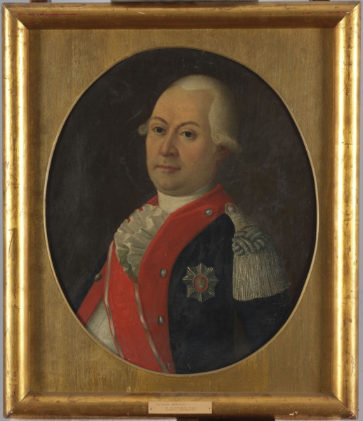 Portrait of Teodor Potocki 1730–1812, unknown Polish painter. Shown in a bust, turned