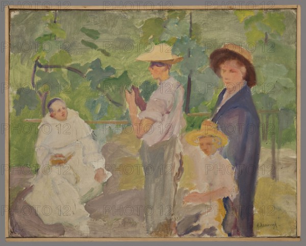 In the Garden - Fragment from Fiesole, Krawczyk, Aleksander 1882-1949 painter, 1914, painting,