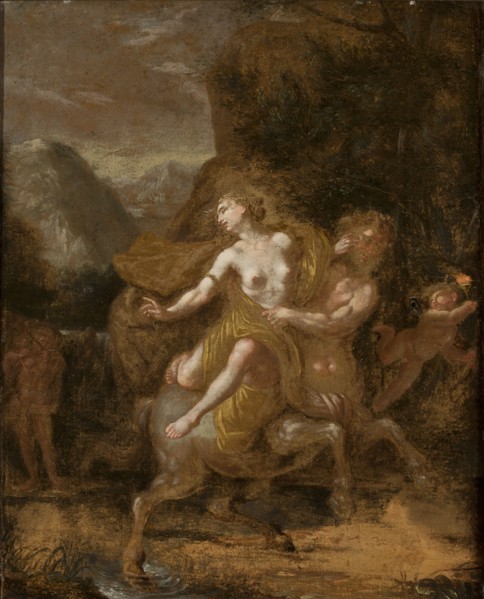 Nessos and Dejanira, French painter fl. 17th century, mythological scene, late 17th century, oil