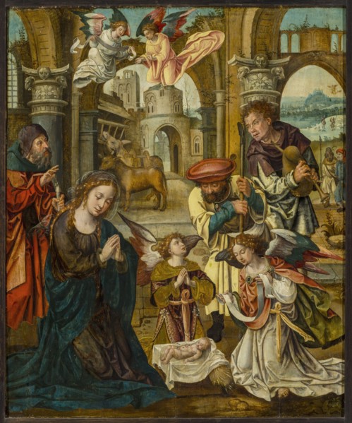 The Adoration of the Shepherds, Coecke van Aelst, Pieter 1502–1550 painter, religious scene