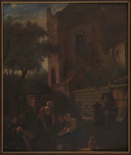 Scene at the Well, Jan Steen 1626–1679 imitator; painting; 17th century; subject: wells; medium: