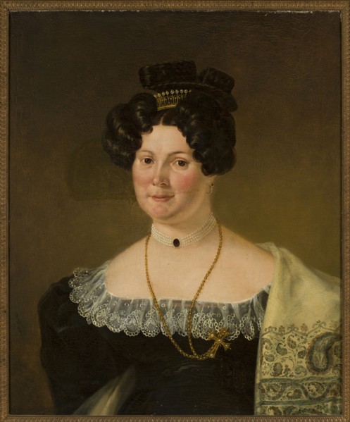 Portrait of Sara Catarine Lorentz, Berggren, Peter 1792-1848 painter, neutral background, female