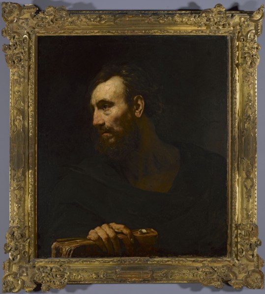 Old Man with a Book, Drost, Willem 1633-1659 painter, Dutch painting, Italian painting, busts, book
