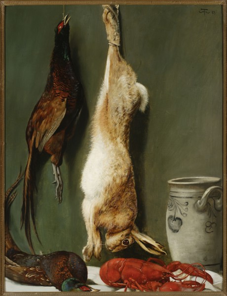 Still life: hare, pheasants, lobster and jug; Hans Thoma 1839–1924, 1889; German painting; oil on