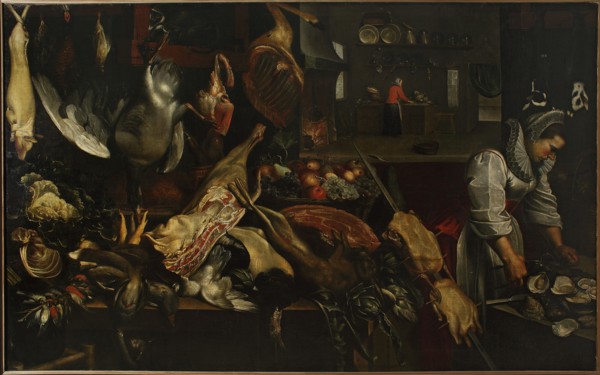 Kitchen interior, Snijders, Frans 1579-1657 painter, Flemish painting, still lifes, genre scenes in
