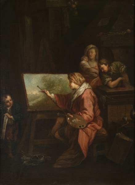 In the painter's studio Le peintre de paysage or Le peintre a son chevalet, Boucher, François