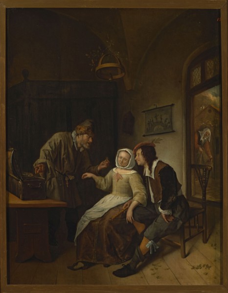 The Choice Between Youth and Wealth, Jan Steen 1626–1679, oil painting, 1661–1663. Subject: