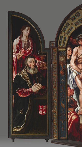 Ecce Homo Triptych, donor portraits on the wings, Heemskerck, Maarten van 1498–1574 painter, Ecce