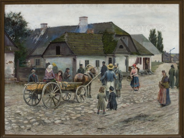 Street in Siennica, Podkowinski, Wladyslaw 1866–1895 painter, Young Poland style, 1891, painting, A