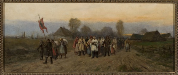 Village Procession - Pilgrimage, Streitt, Franciszek 1839–1890 painter, processions, pilgrimages,