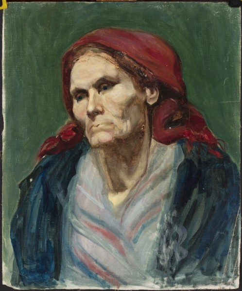 Study of an Old Woman, unknown painter, Stanislaw Krajewski 18..–1916. Portrait en three-quarters
