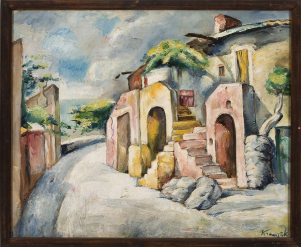Catalan Landscape A Street in Collioure, Kramsztyk, Roman 1885–1942 painter, contemporary painting,