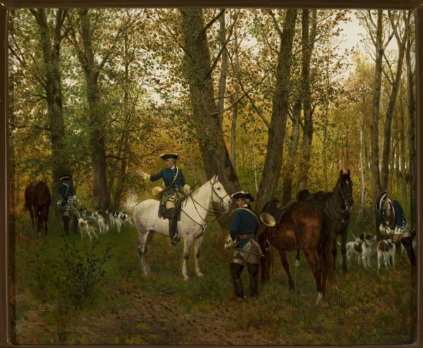 Rest on the Hunt, Gierymski, Maksymilian 1846–1874 painter, genre scenes, genre scenes against a