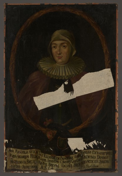 Portrait of Anna Fiedkonisowa, née Radziwill ?-1492, unknown Polish painter. Portrait of a woman,