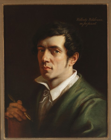 Self-portrait, Wankowicz, Walenty 1799-1842 painter. A young, dark-haired man with a slim face,