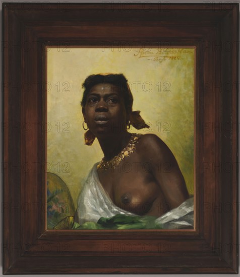 Black woman; Anna Bilinska-Bohdanowiczowa 1854–1893, painter; 1884, Paris; oil painting; academism;