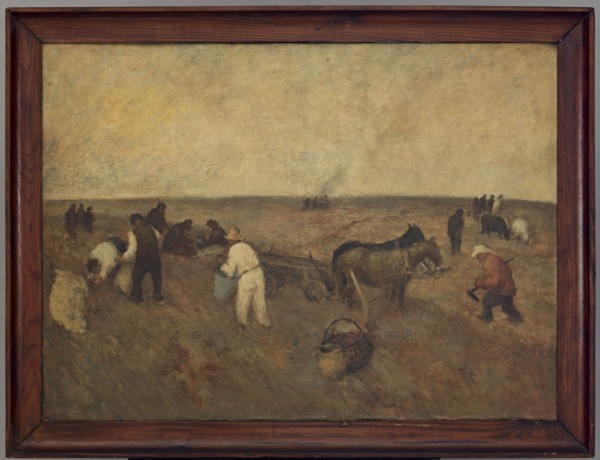 Digging Potatoes, unknown painter, origin unknown, early 20th century, painting, height 73 cm,
