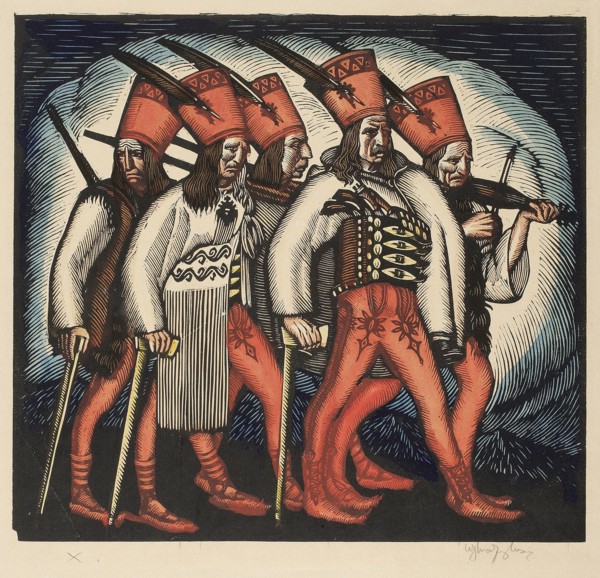 The Highwaymen's Parade I, Wladyslaw Skoczylas 1883–1934, 1919; graphic; height 28.5 cm, width 31