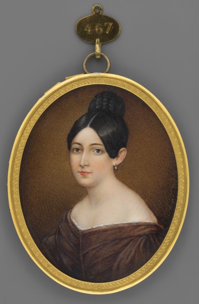 Portrait of a Young Woman in a Brown Dress, Krüger, Franz 1797–1857 painter; portraits below the