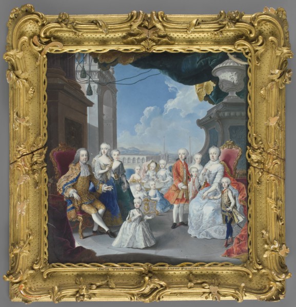 Empress Maria Theresa of Habsburg 1717–1780 and Francis I of Lorraine 1708–1765 with children, by