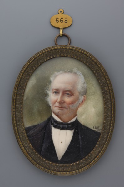 Portrait of an Elderly Man with Sideburns, by Jahn, Friedrich August fl. 1810–1894, painter.
