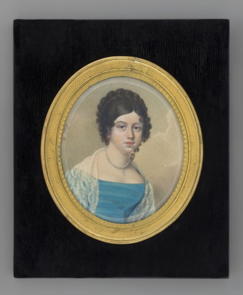Portrait of Joanna Duninówna. Leon Brzezinski 1809–1865, painter. Miniature, 1833, France. Almost