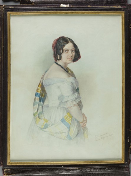 Portrait of Aleksandra, née Stecka, Princess Michal Radziwill. Painter: Jan Ksawery Kaniewski