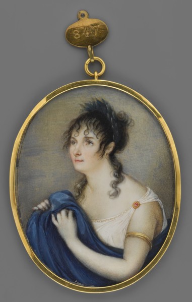 Ascenbraun, Hessian theatre artist, unknown role, painter; portrait of a woman in antique costume à